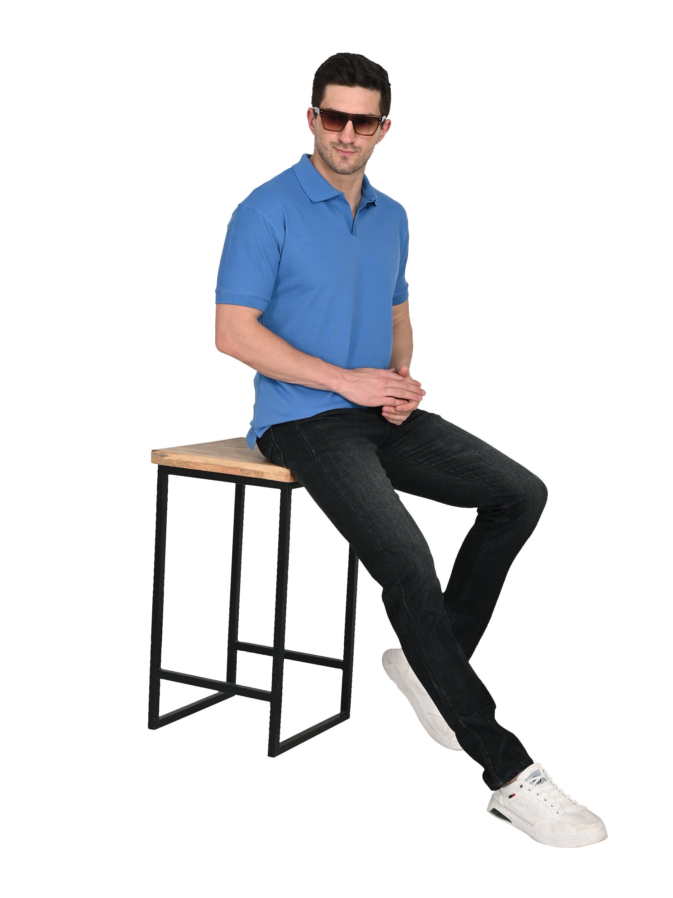 Slim Fit Black Jeans – 3×1 Cotton Stretch | Lightly Shaded