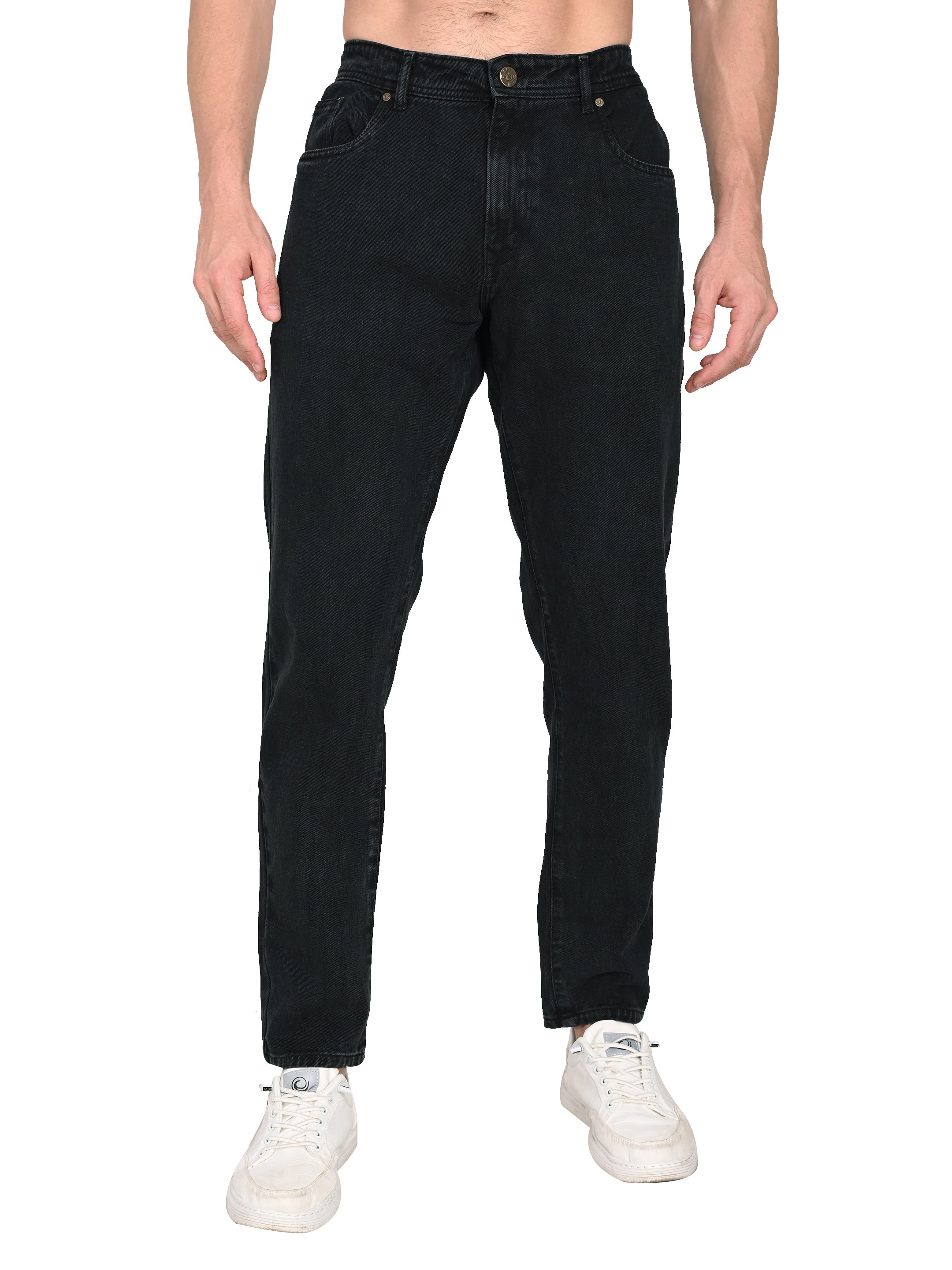 Tapered Fit Black Jeans