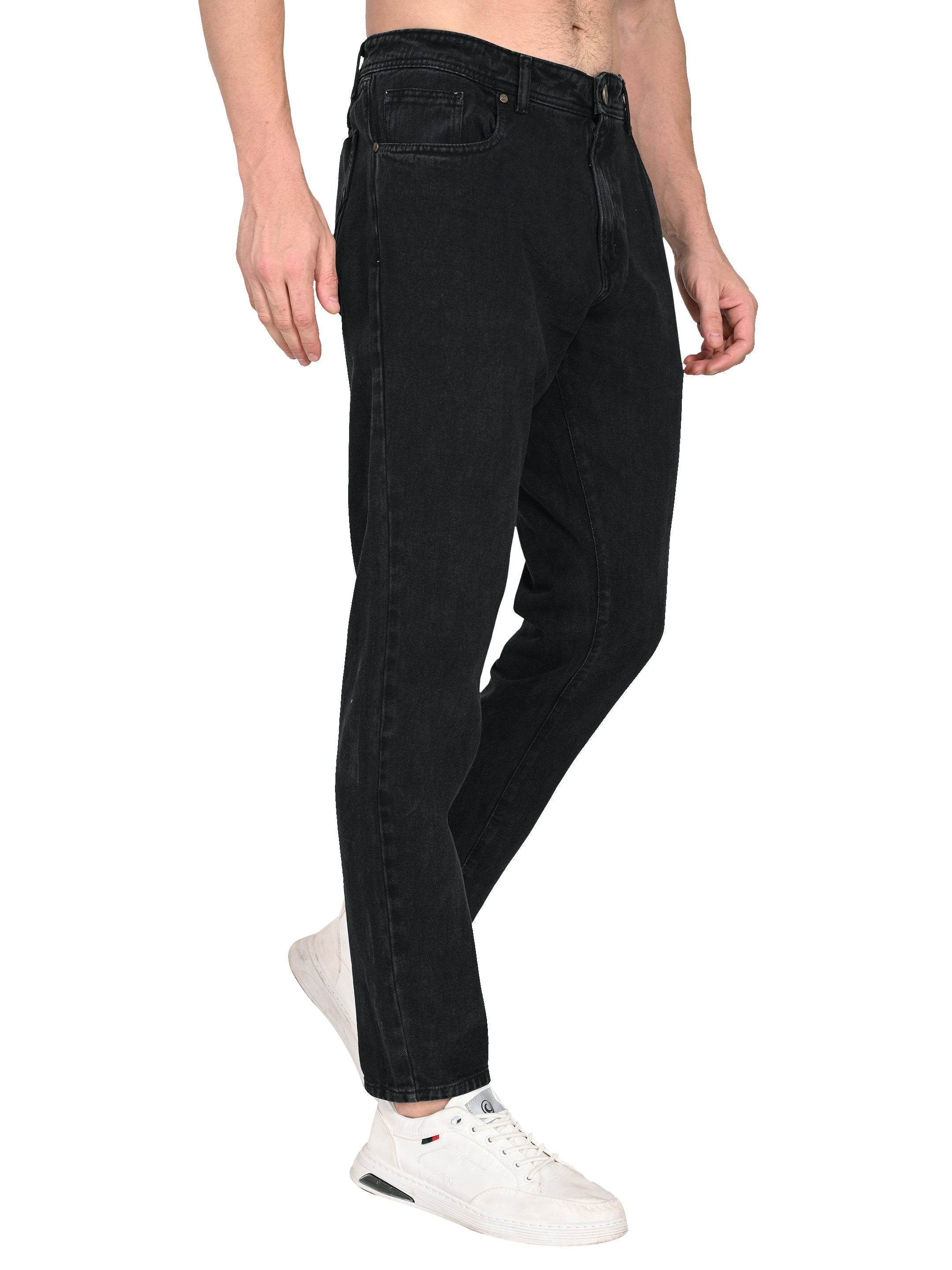 Tapered Fit Black Jeans