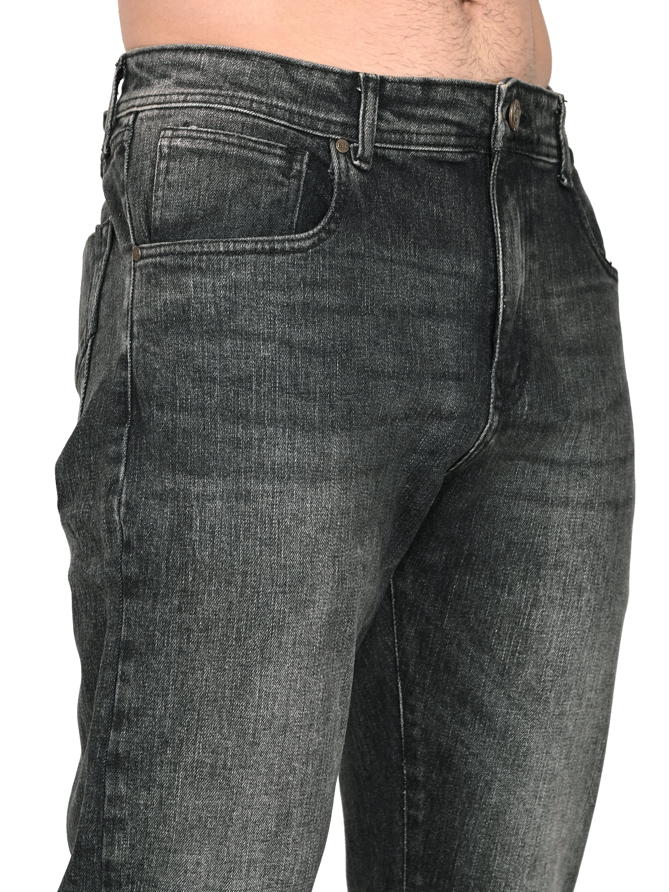 Slim Fit Black Jeans – 3×1 Cotton Stretch | Medium Shaded