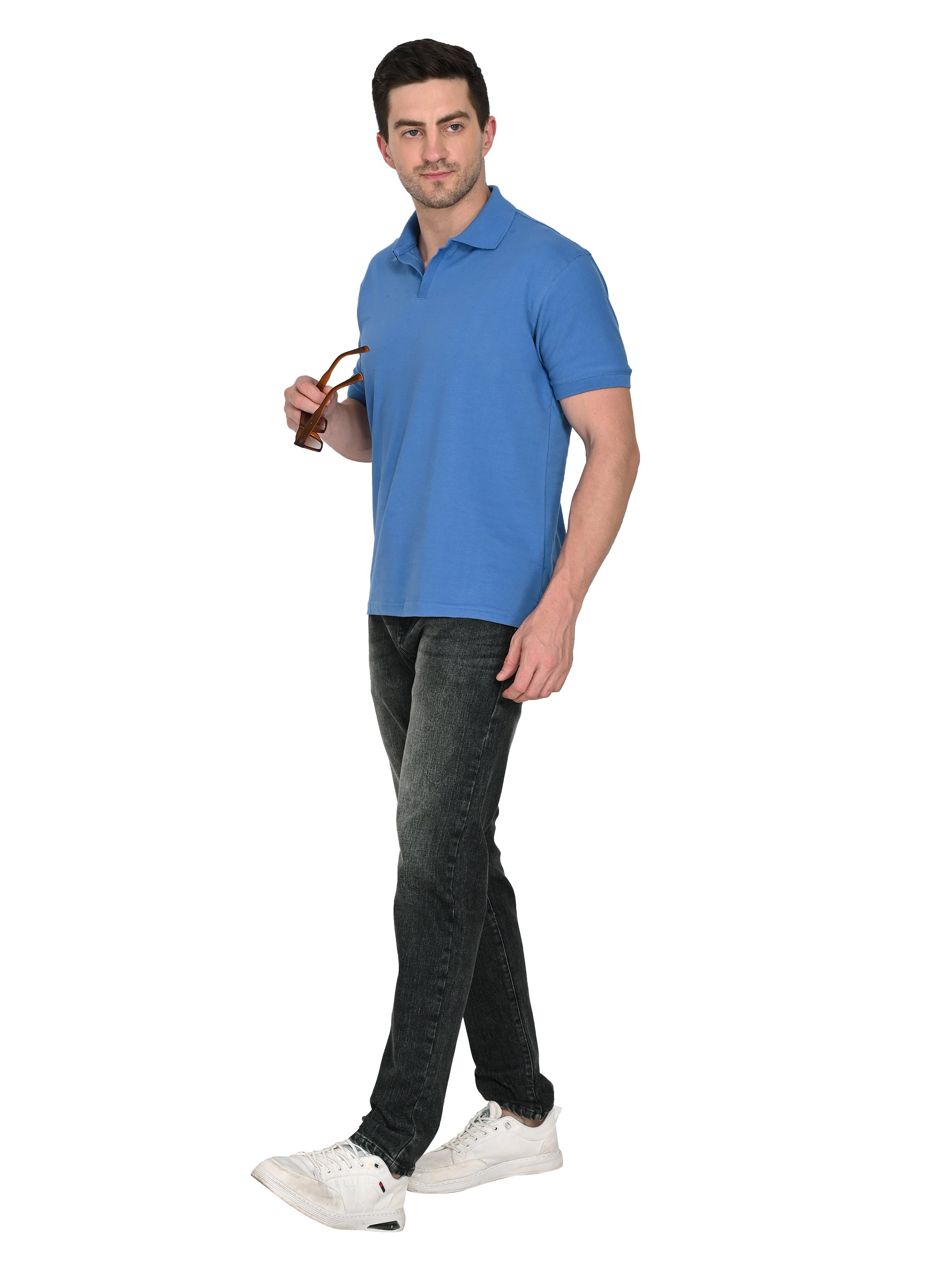 Slim Fit Black Jeans – 3×1 Cotton Stretch | Medium Shaded