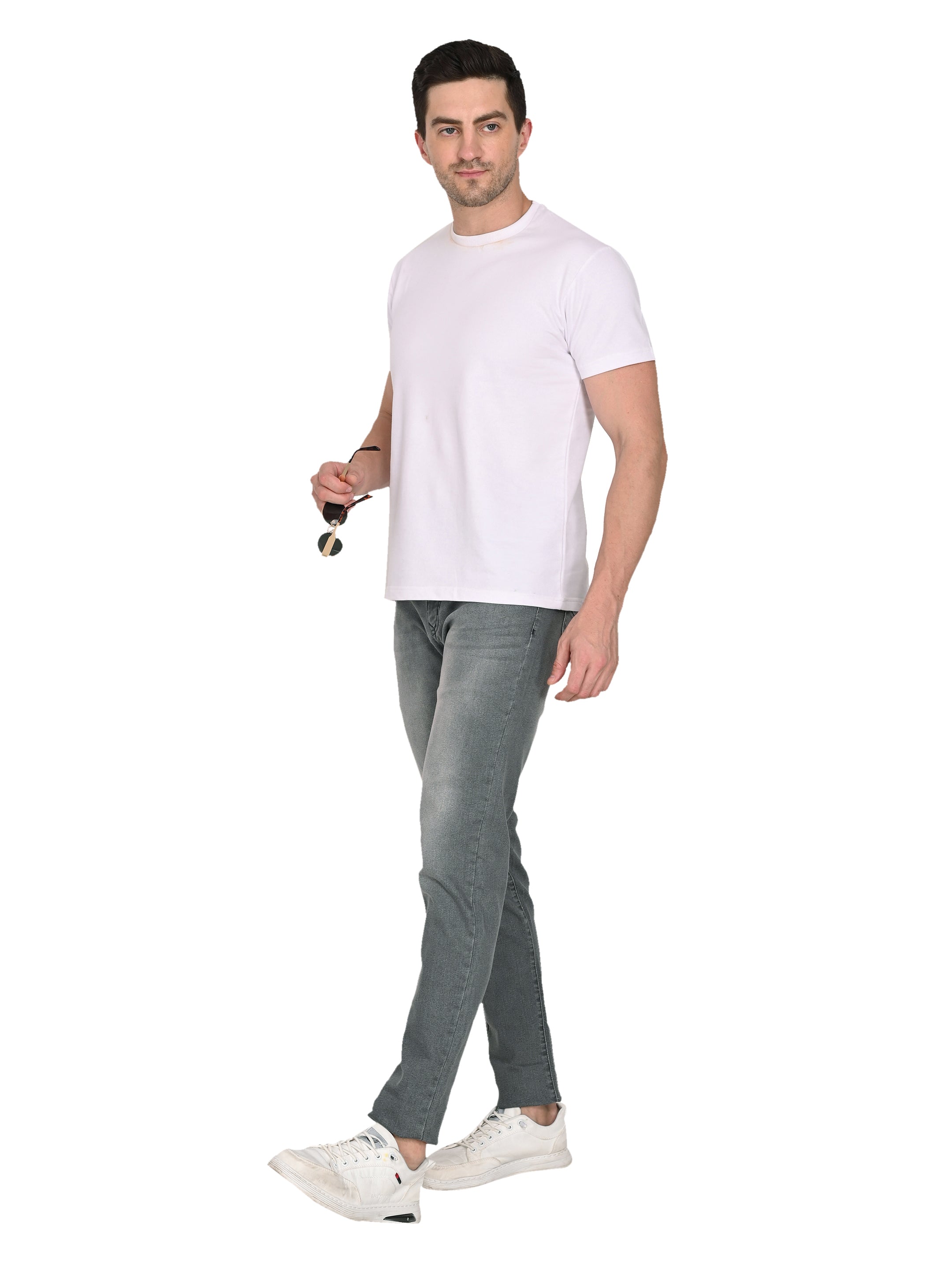 Slim Fit Grey Jeans – 3×1 Cotton Stretch | medium Shaded