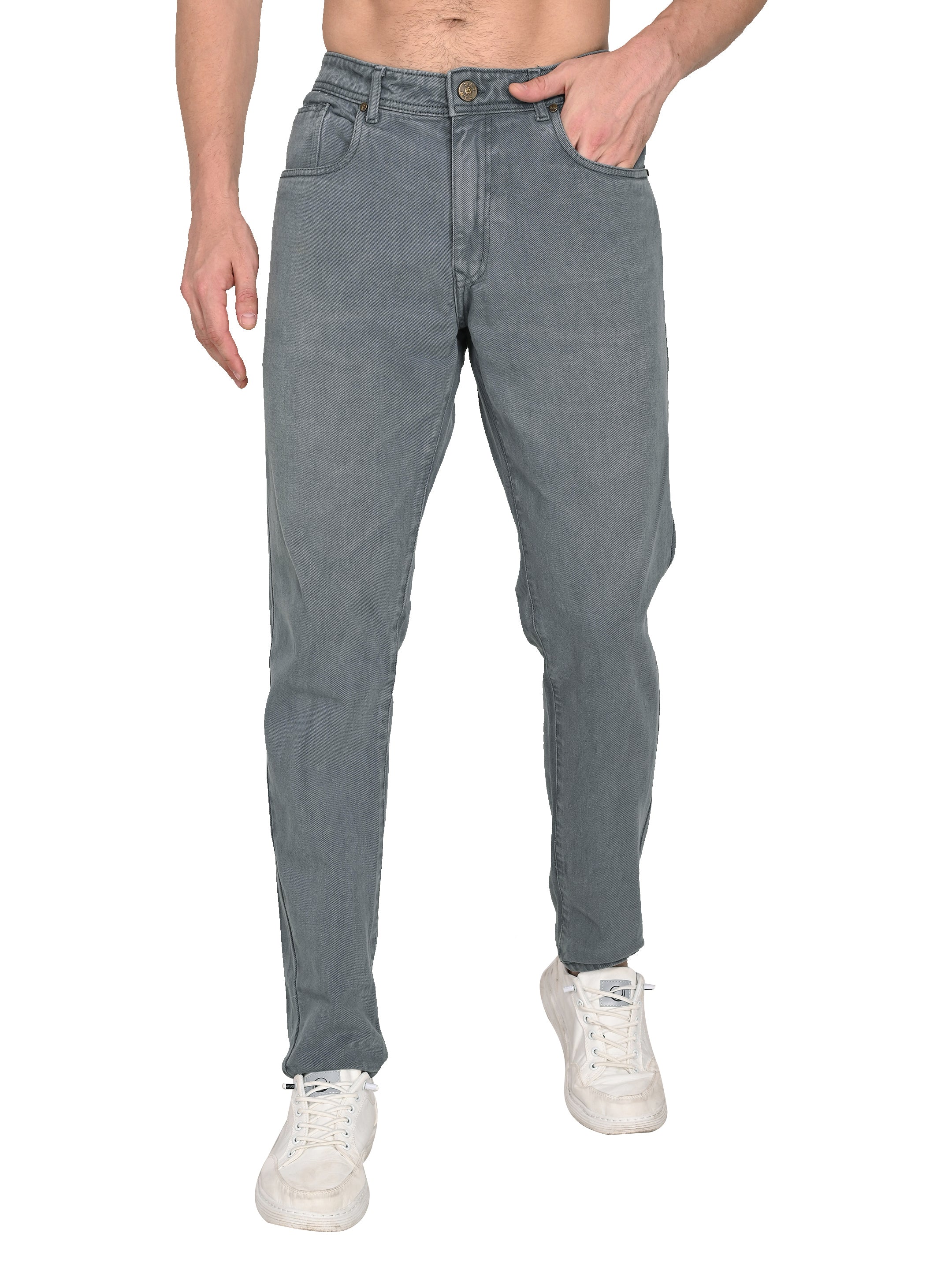 Tapered Fit Grey Jeans