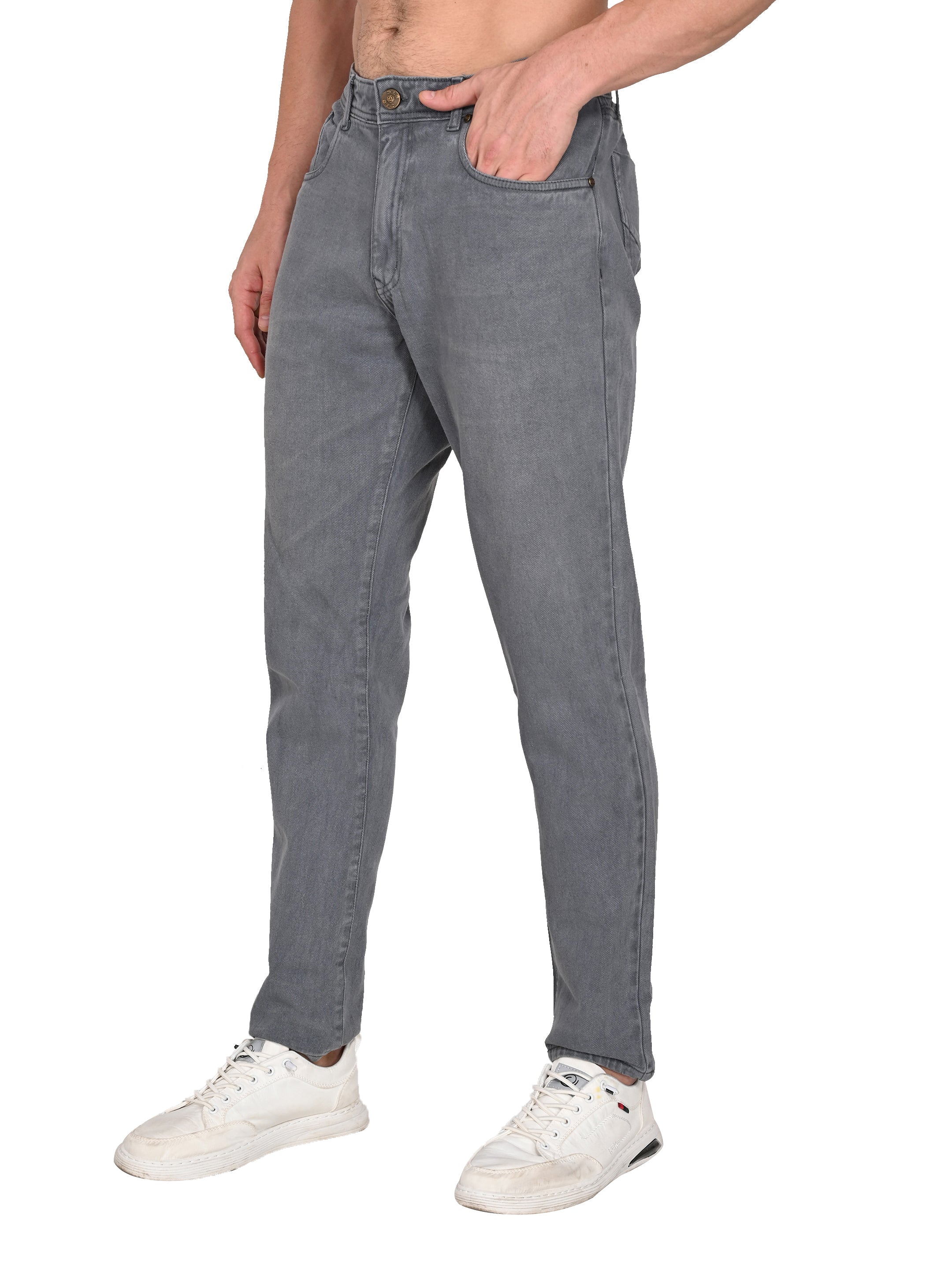 Tapered Fit Grey Jeans