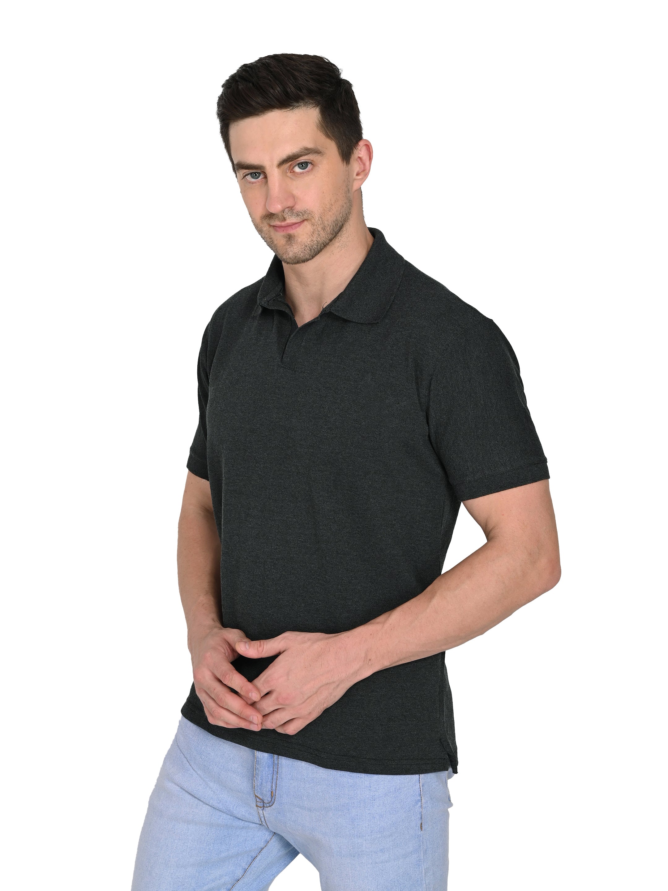 Men’s Black Polo T-Shirt – Slim Fit
