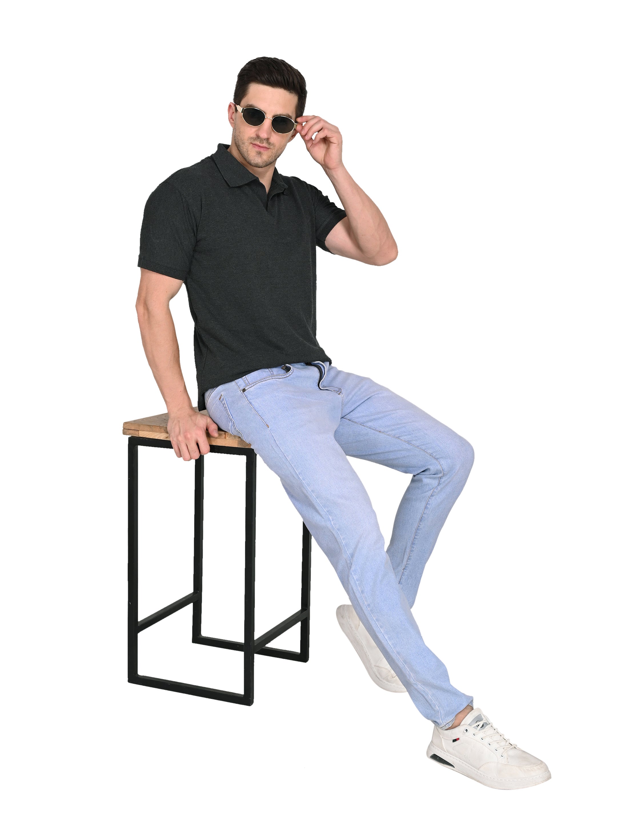 Slim Fit Jeans – 3×1 Cotton Stretch | Acid Wash Shaded