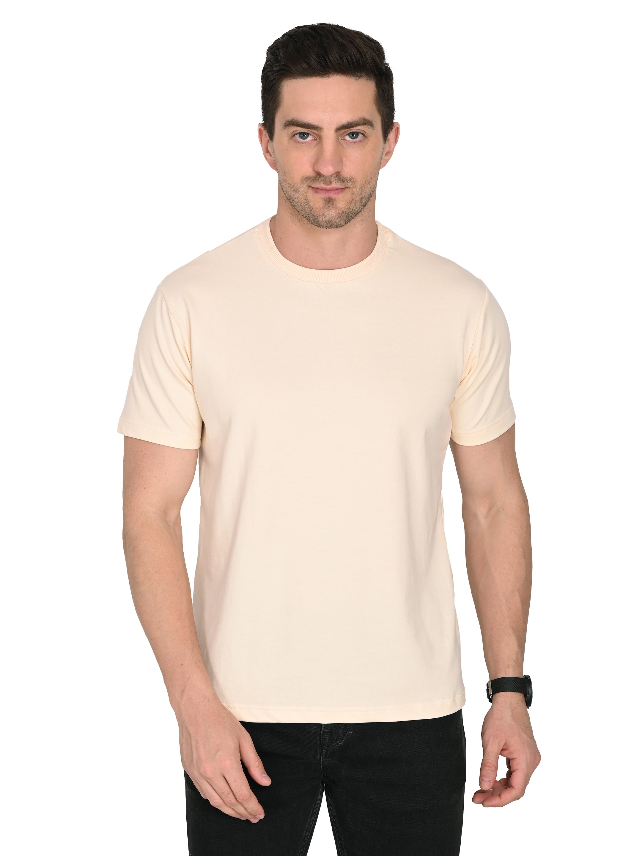 Peach Round Neck T-Shirt – Slim Fit