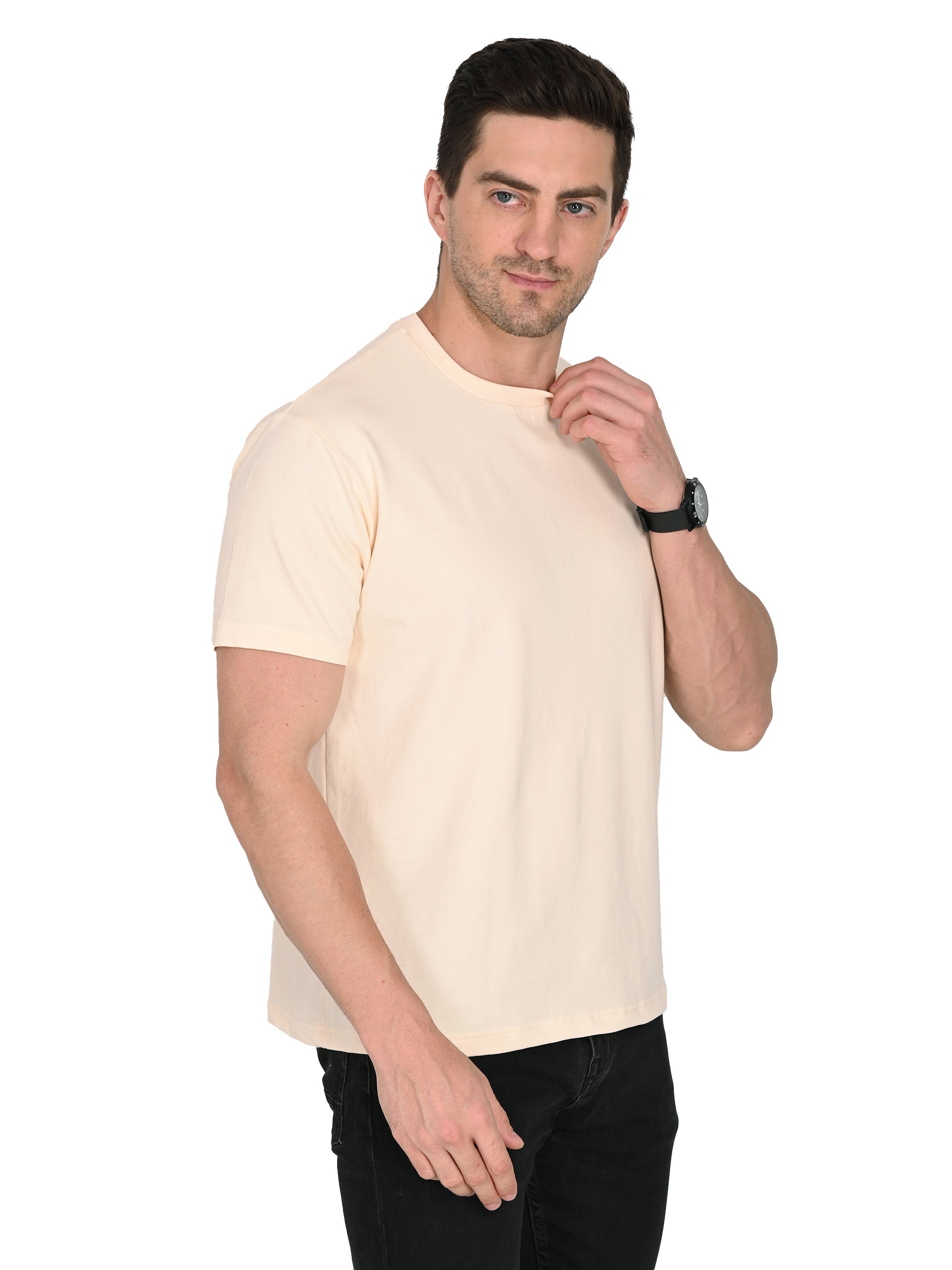 Peach Round Neck T-Shirt – Slim Fit