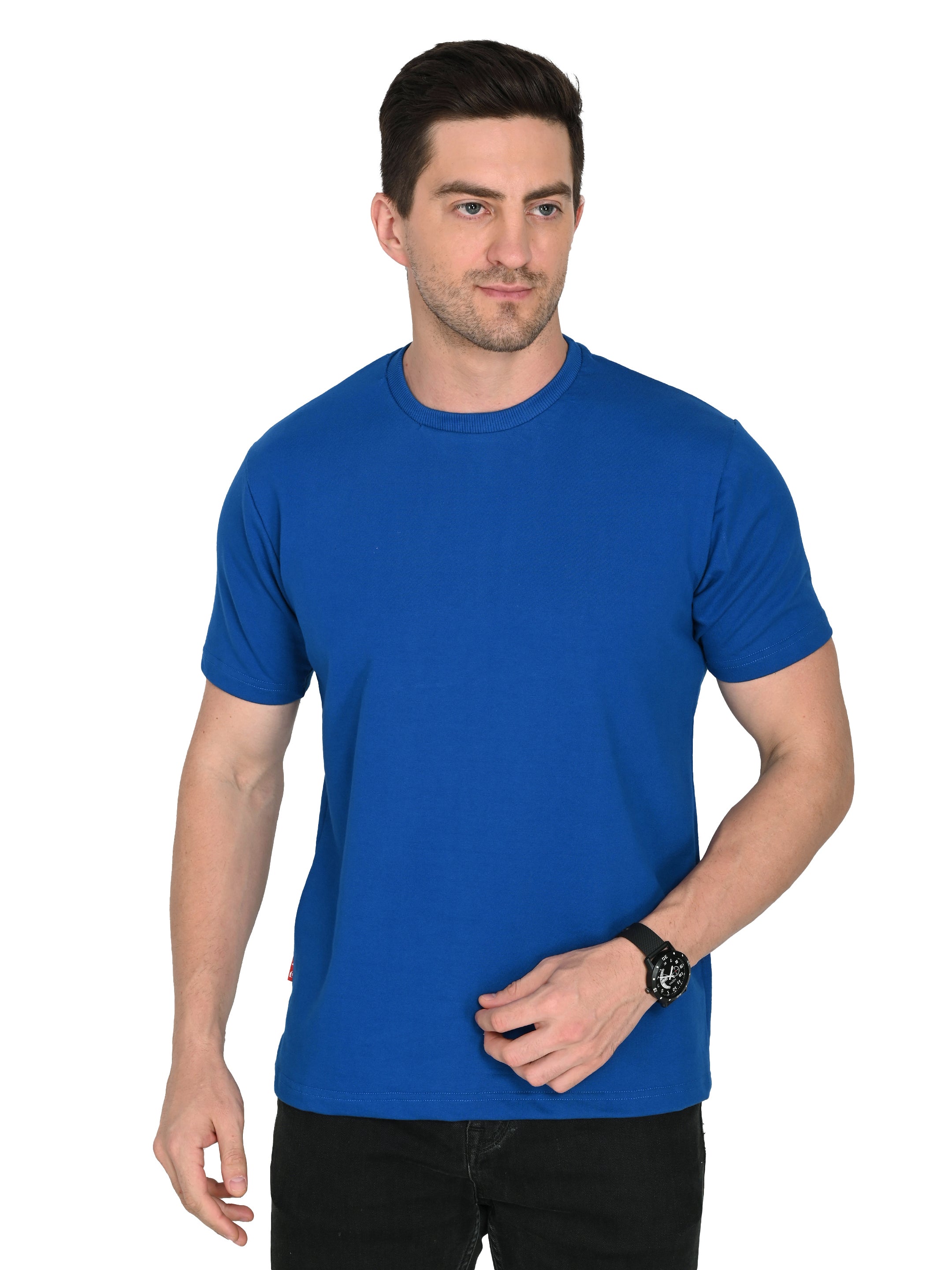 Royal Blue Round Neck T-Shirt – Slim Fit