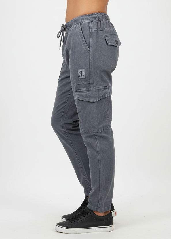 Loose Straight Fit Cargo Pants – Dark grey