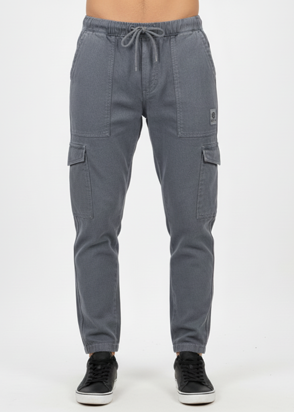 Loose Straight Fit Cargo Pants – Dark grey