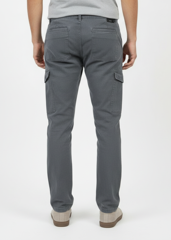 Loose Straight Fit Cargo Pants – Dark grey
