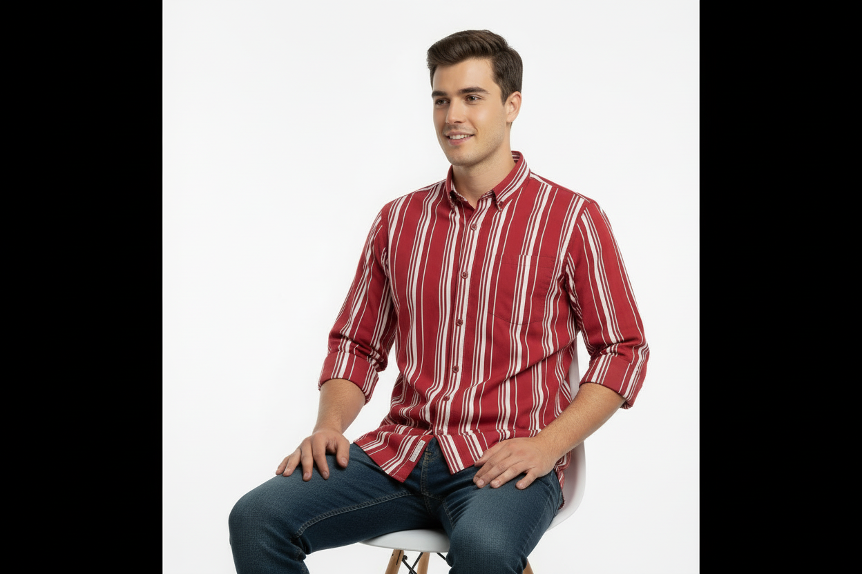Striped Casual Cotton Shirt – slimFit