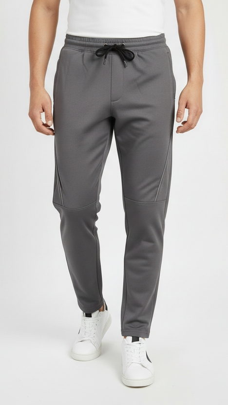 Piping Detail Track Pant – Tapered(Grey)