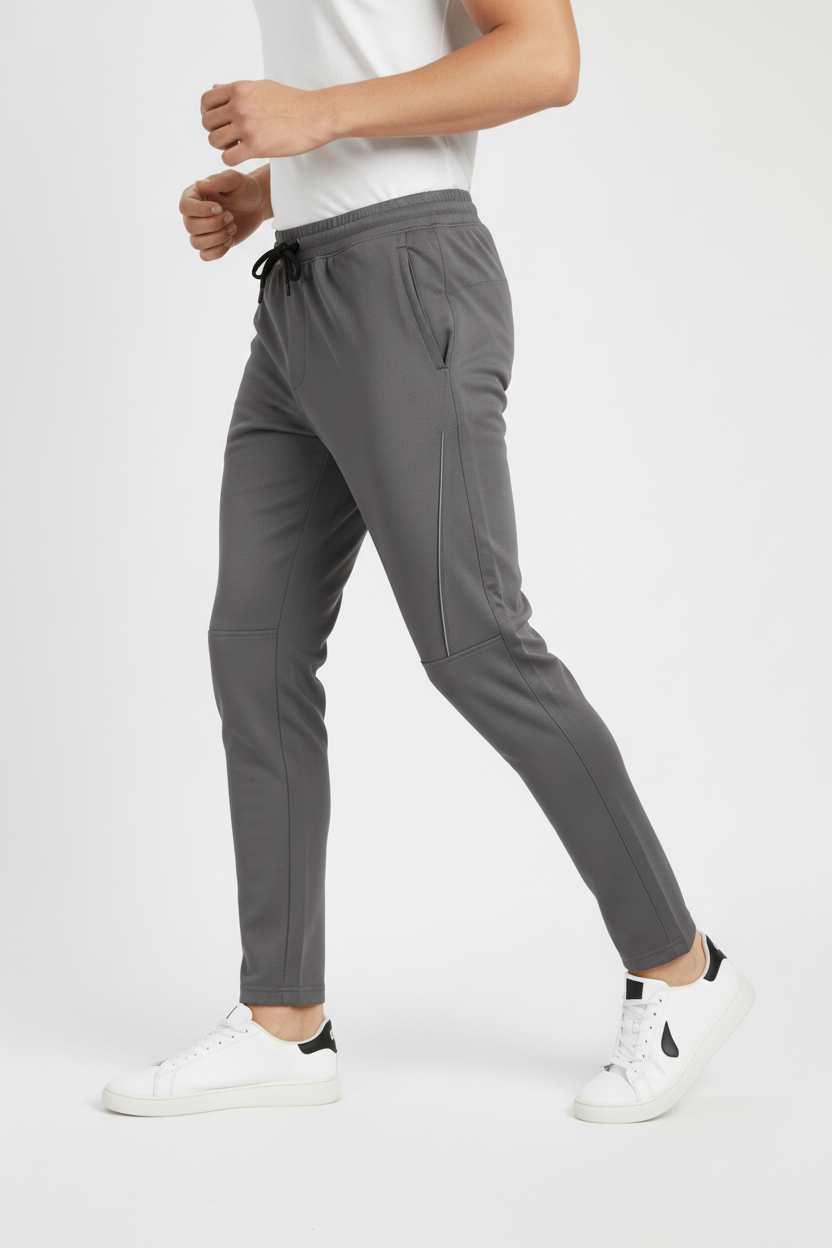 Piping Detail Track Pant – Tapered(Grey)