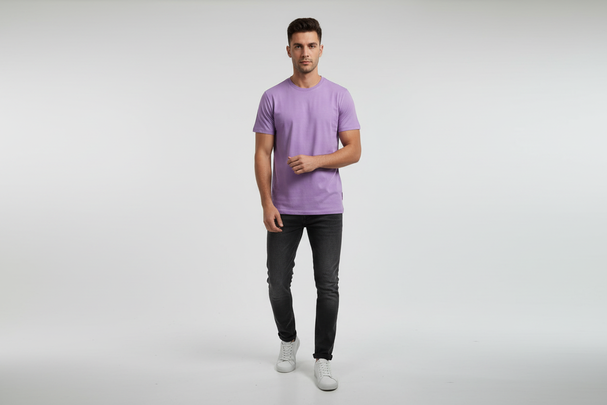 T-Shirt – Slim Fit Round Neck (Lavender)