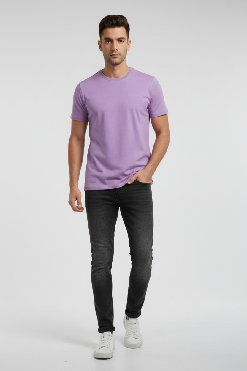 T-Shirt – Slim Fit Round Neck (Lavender)