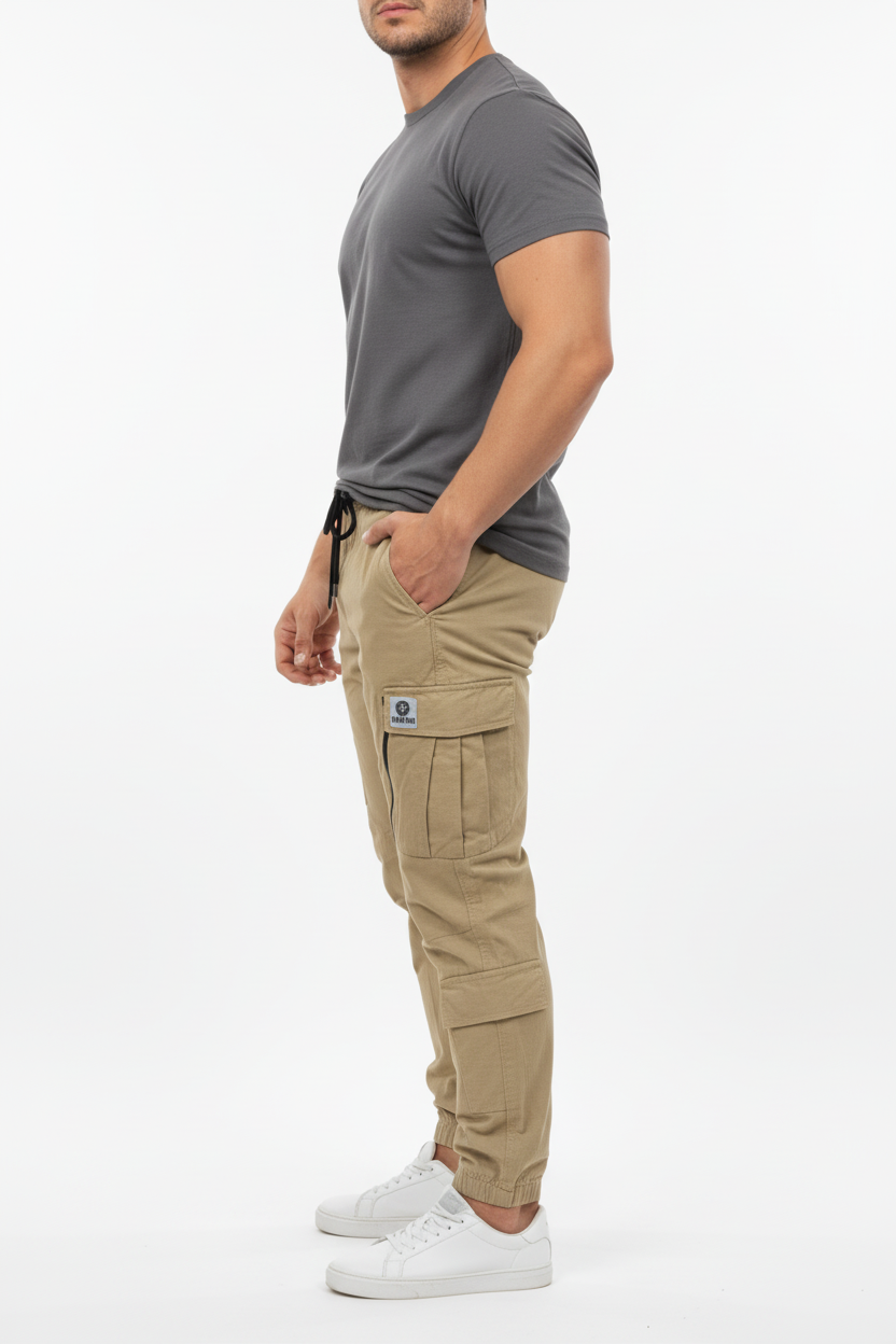 Khaki 8-Pocket Urban Cargo