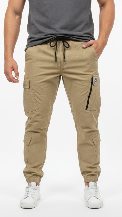 Khaki 8-Pocket Urban Cargo
