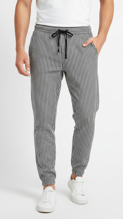 Striped Slim Fit Jogger Jeans