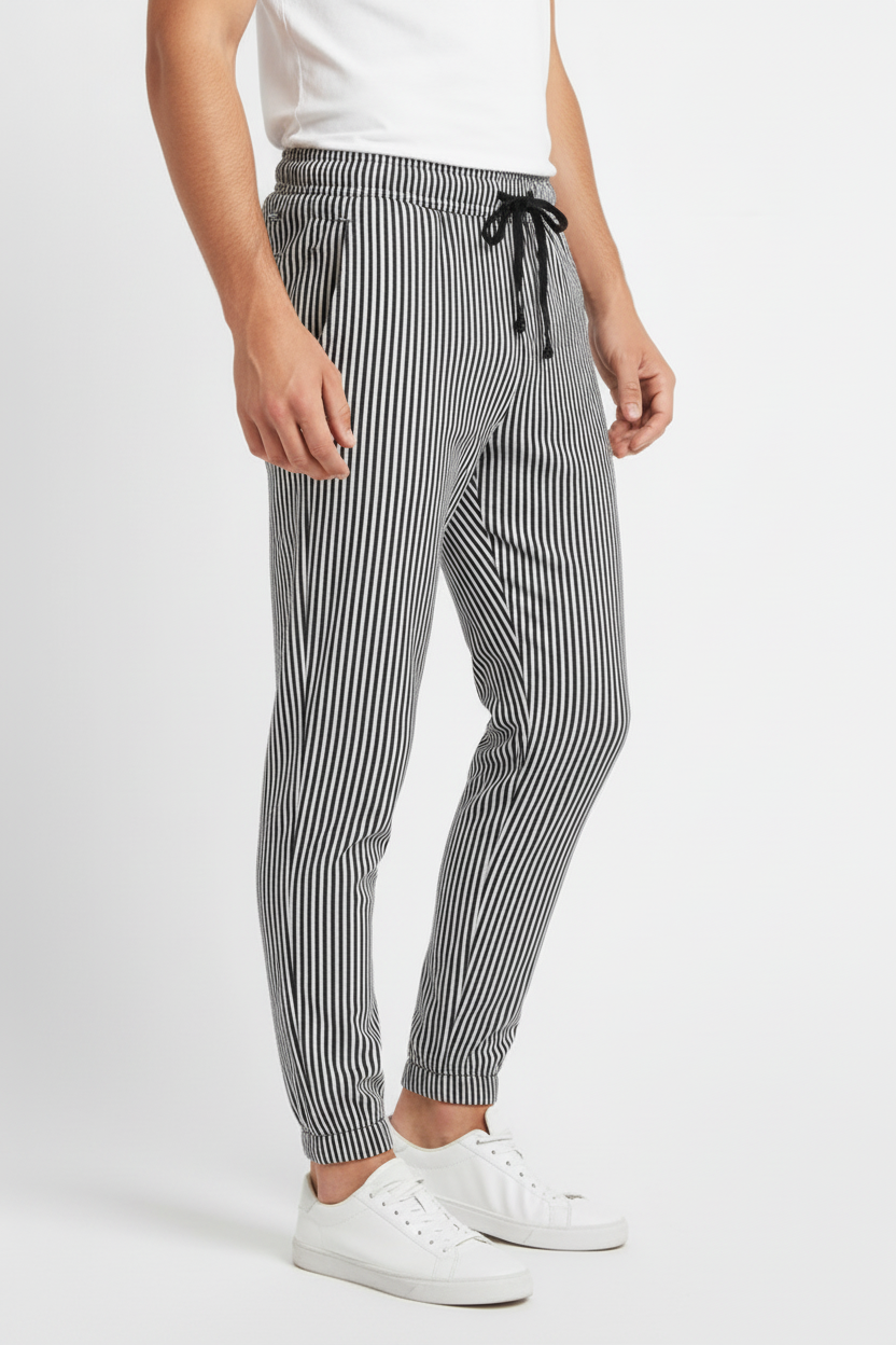 Striped Slim Fit Jogger Jeans