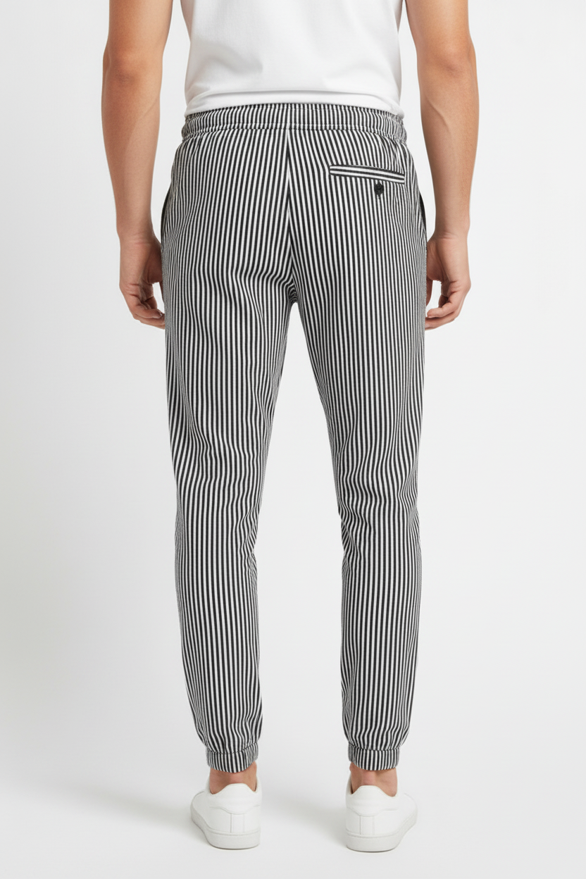 Striped Slim Fit Jogger Jeans