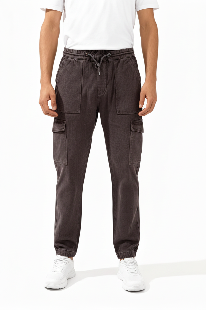 Loose Straight Fit Cargo Pants – Coffee Brown