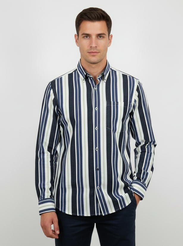 Striped Pure Cotton casual shirt
