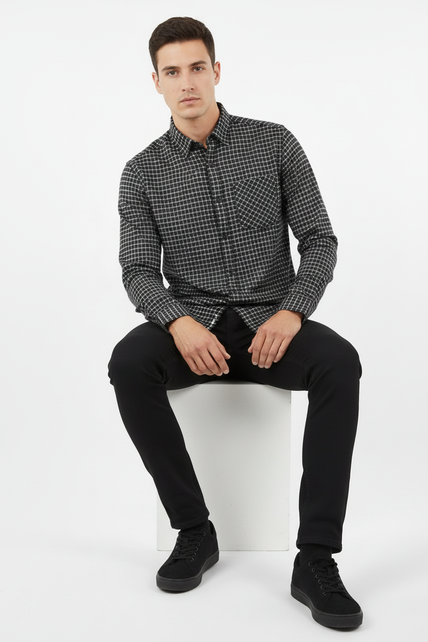 Small Checks Full Sleeve casual slimfit shirt