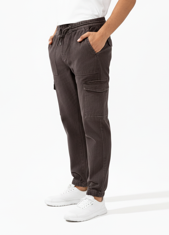 Loose Straight Fit Cargo Pants – Coffee Brown