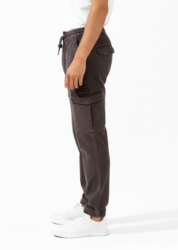 Loose Straight Fit Cargo Pants – Coffee Brown
