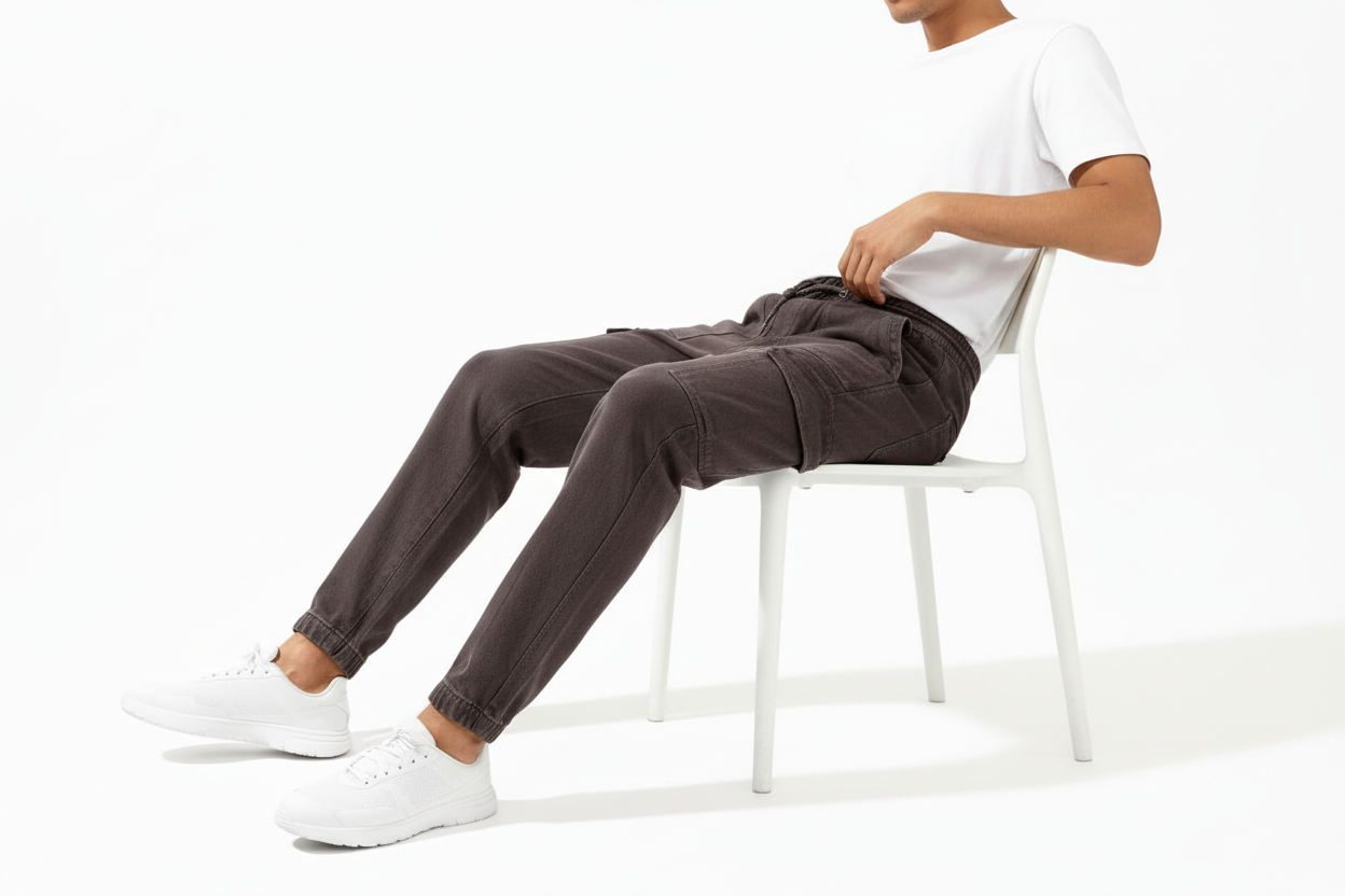 Loose Straight Fit Cargo Pants – Coffee Brown