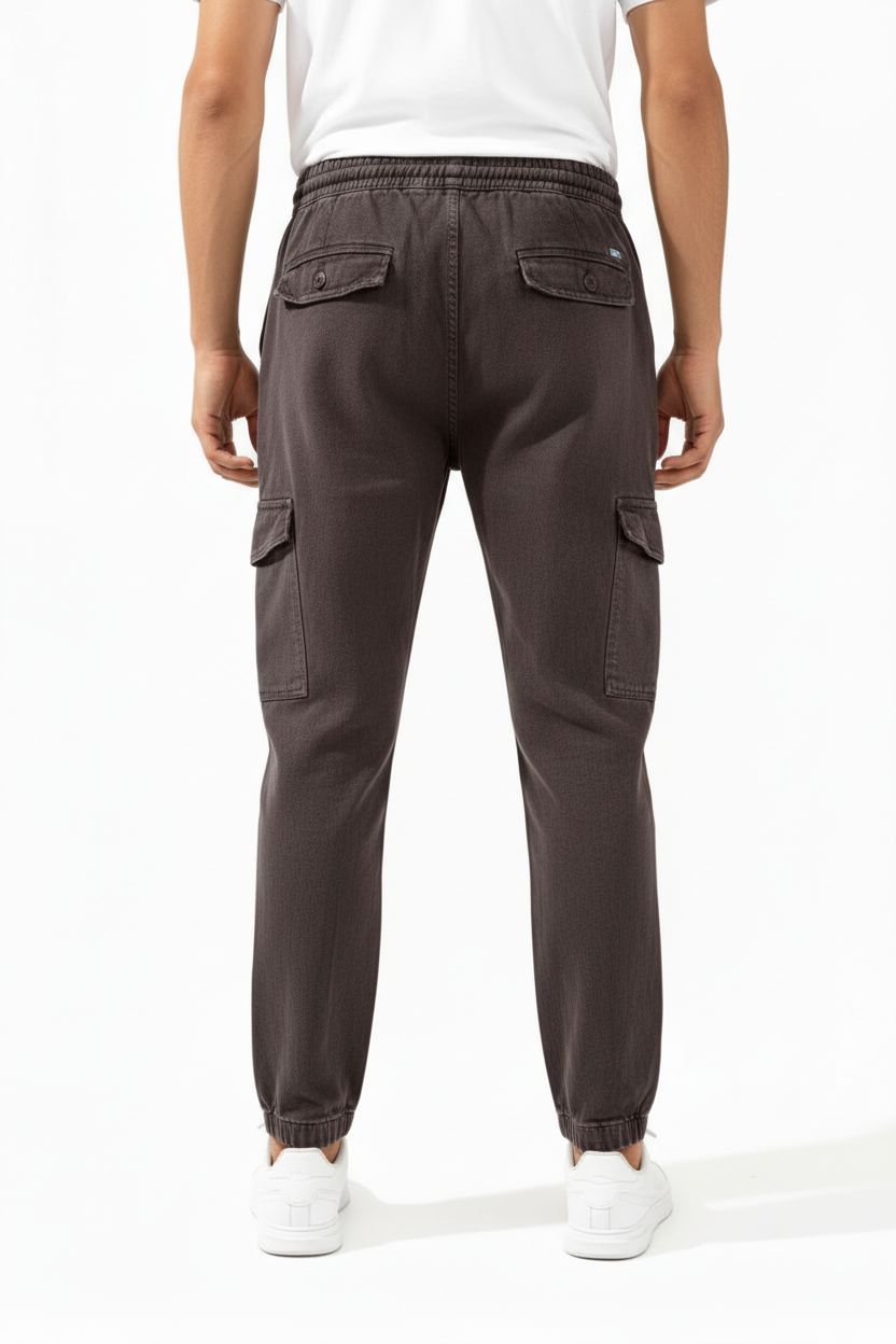 Loose Straight Fit Cargo Pants – Coffee Brown